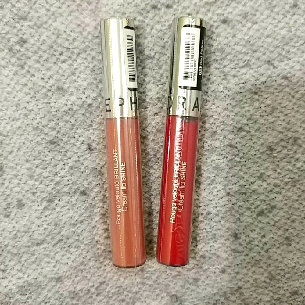 2 x Cream Lip Shine Liquid Lipsticks